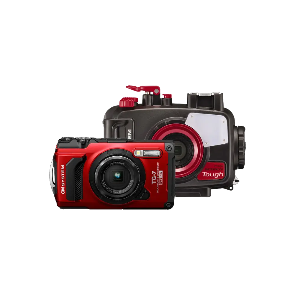 Fotocamera Olympus OM SYSTEM TG-7 + Custodia Subacquea PT-059